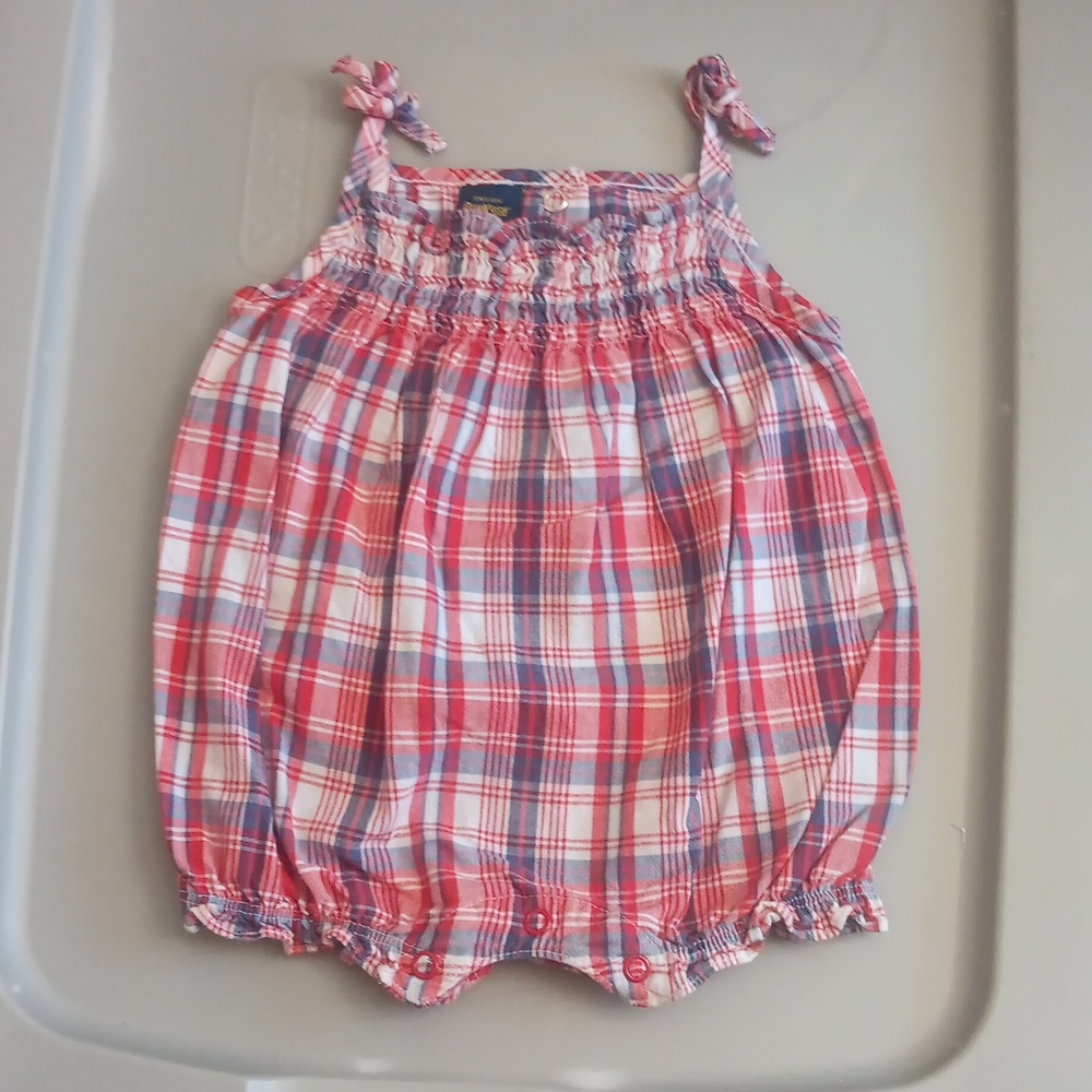 Osh Kosh plaid summer romper